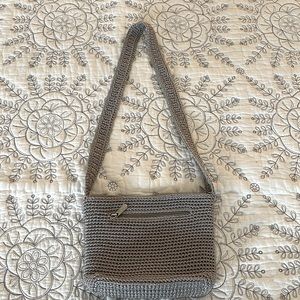 The Sak gray / silver woven crossbody. 9”x7”x2”.